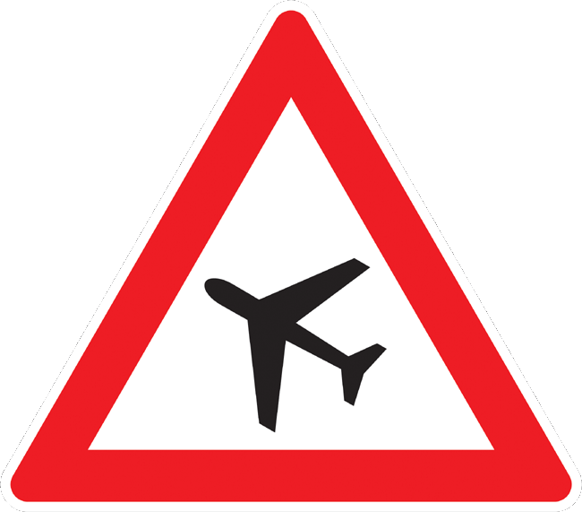 Verkehrszeichen Gefahrenzeichen Flugbetrieb