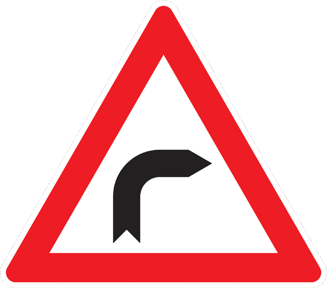 Verkehrszeichen Gefahrenzeichen Kurve rechts