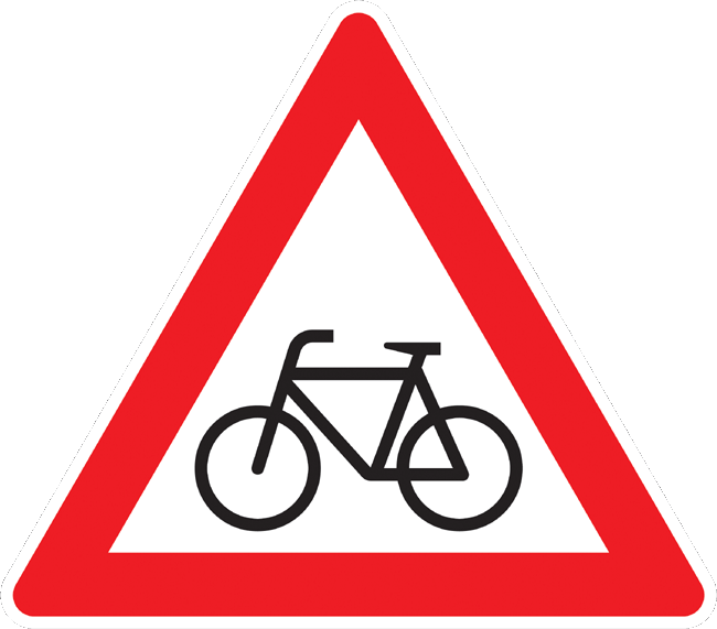 Verkehrszeichen Gefahrenzeichen Radfahrer kreuzen