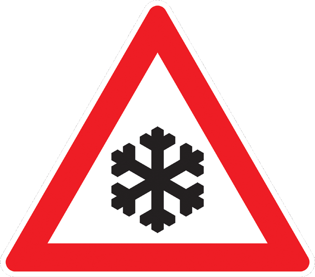 Verkehrszeichen Gefahrenzeichen Schneeglätte Eisglätte