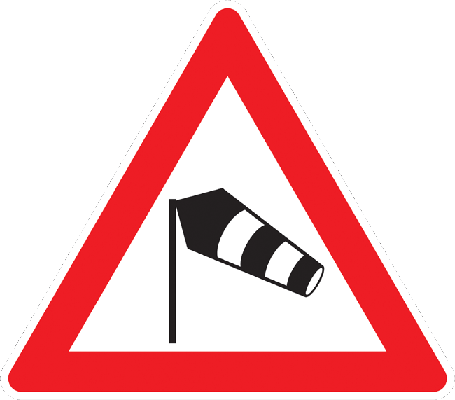 Verkehrszeichen Gefahrenzeichen Seitenwind