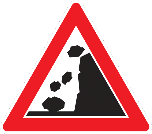 Verkehrszeichen Gefahrenzeichen Steinschlag