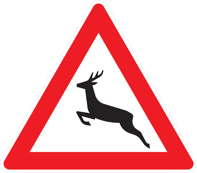 Verkehrszeichen Gefahrenzeichen Wildwechsel