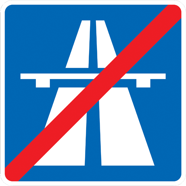 Verkehrszeichen Richtzeichen Ende Autobahn