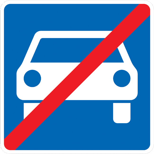 Verkehrszeichen Richtzeichen Ende Kraftfahrstraße