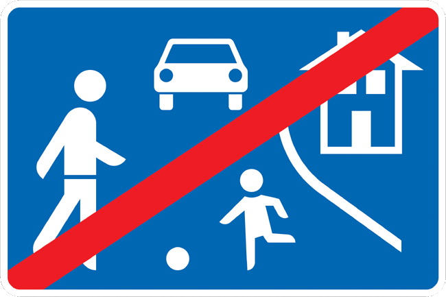 Verkehrszeichen Richtzeichen Ende Verkehrsberuhigter Bereich