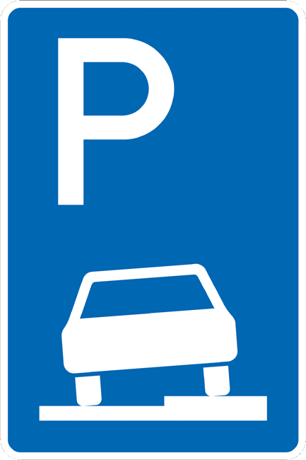 Verkehrszeichen Richtzeichen Parken Gehweg