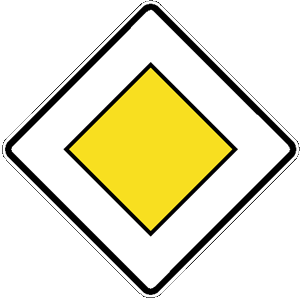 Verkehrszeichen Richtzeichen Vorfahrtstraße