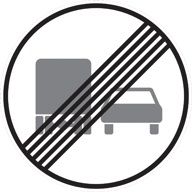 Verkehrszeichen Vorschriftzeichen Ende LKW Überholverbot