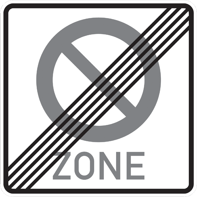 Verkehrszeichen Vorschriftzeichen Ende Zone eingeschränktes Haltverbot