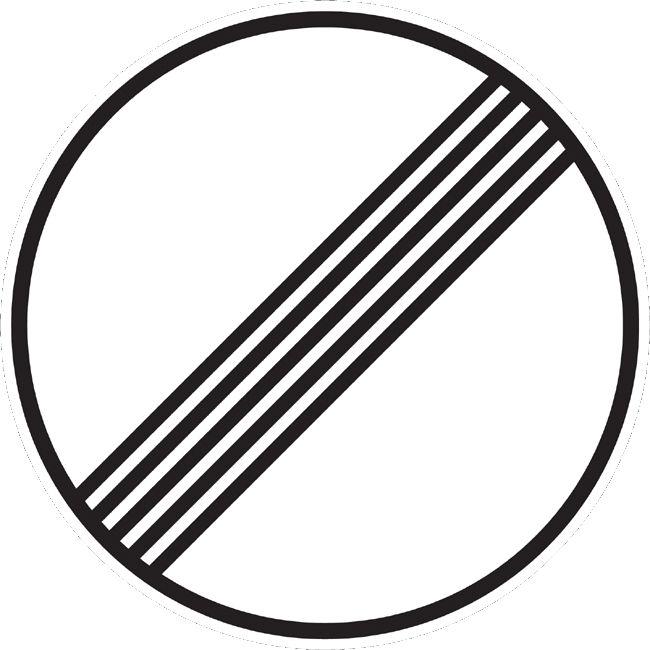 Verkehrszeichen Vorschriftzeichen Ende sämtlicher Streckenverbote