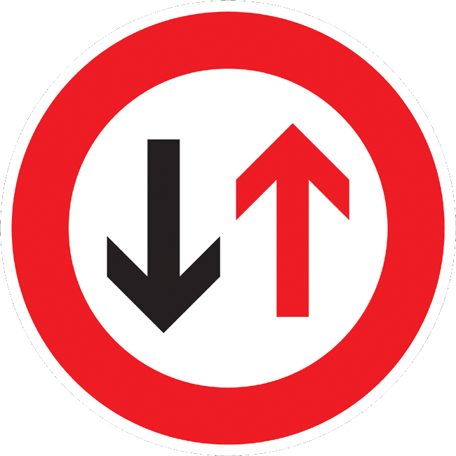 Verkehrszeichen Vorschriftzeichen Gegenverkehr vorrang gewähren