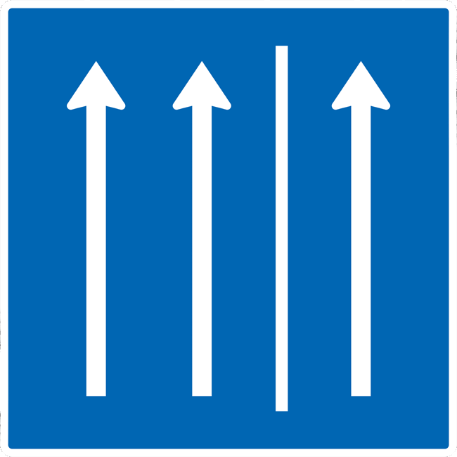 Verkehrszeichen Vorschriftzeichen Seitenstreifen befahren
