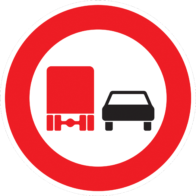 Verkehrszeichen Vorschriftzeichen Überholverbot für LKW
