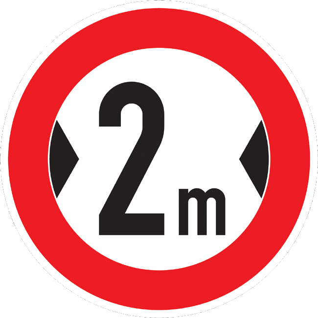 Verkehrszeichen Vorschriftzeichen Verbot für fahrzeuge über angegebene Breite einschließlich Ladung