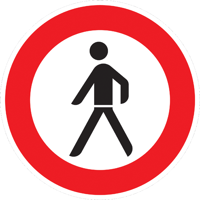 Verkehrszeichen Vorschriftzeichen Verbot für Fußgänger