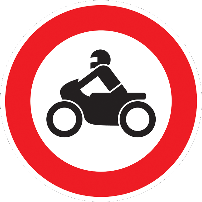 Verkehrszeichen Vorschriftzeichen Verbot für Krafträder