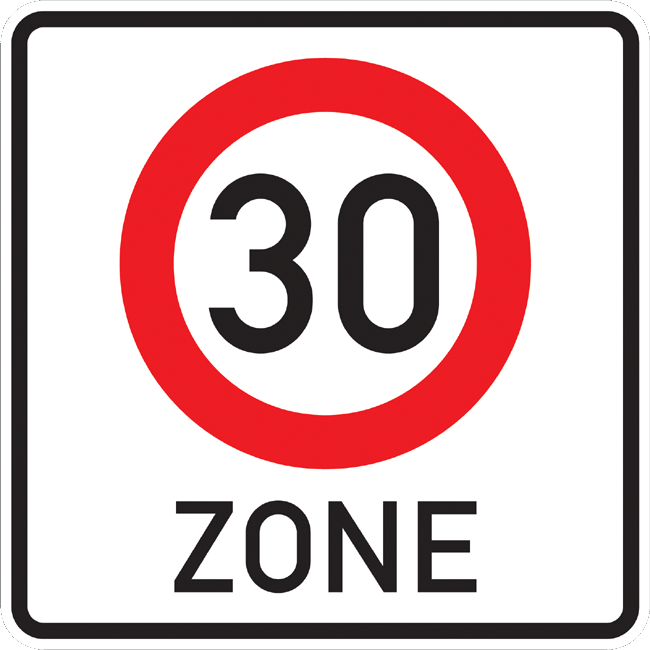 Verkehrszeichen Vorschriftzeichen Zone zulässige Höchstgeschwindigkeit