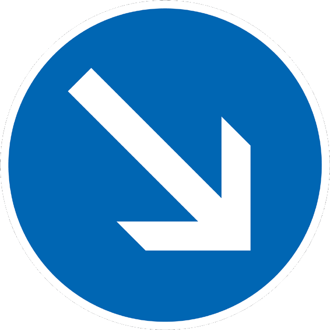 Verkehrszeichen Vorschriftzeichen rechts vorbei